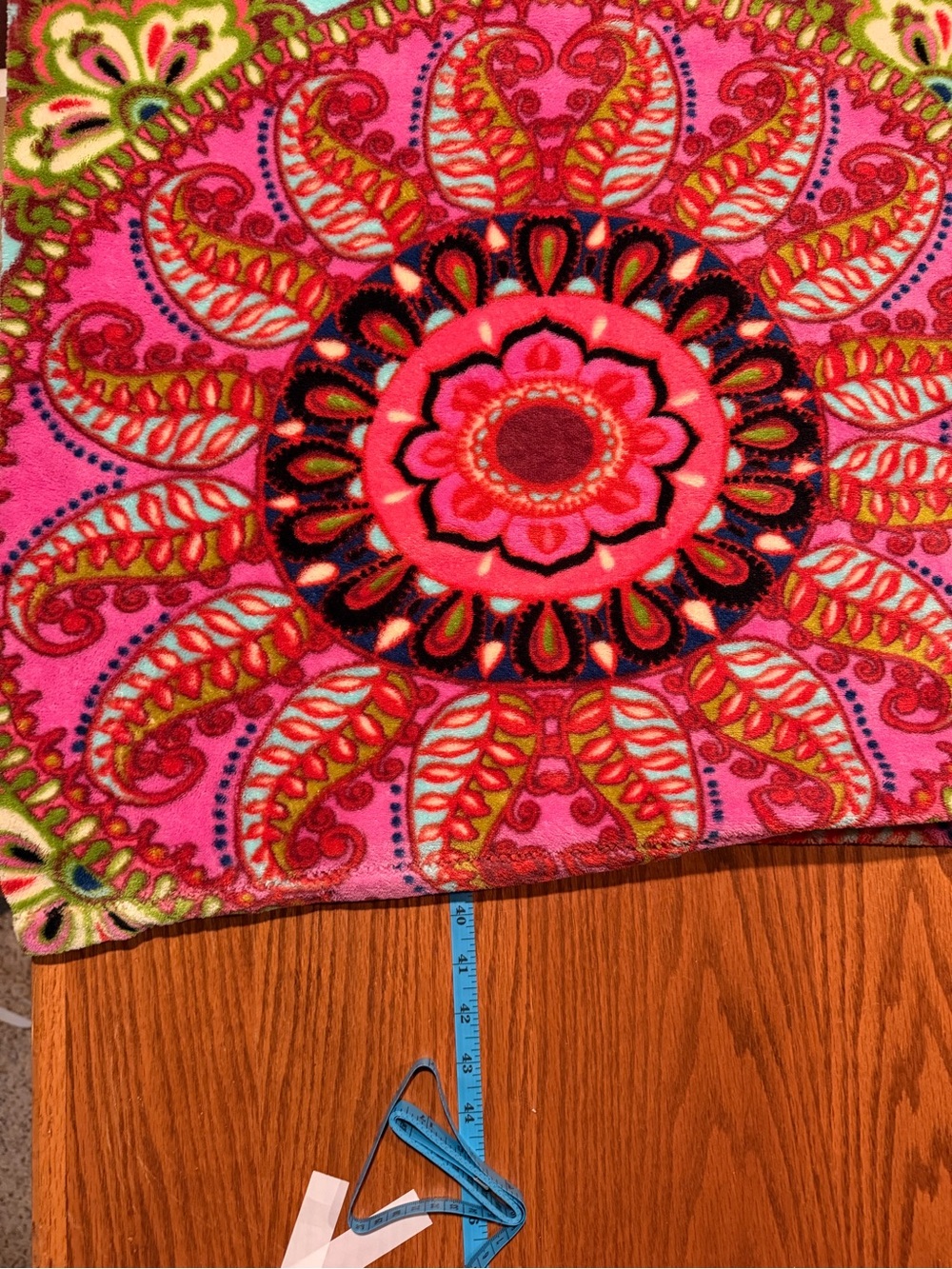 Vera Bradley Pink and Green Mandala Tapestry fleece throw blanket